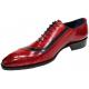 Duca Di Matiste "Torre" Red/Black Genuine Italian Calf Leather Crocodile Print Lace-Up Dress Shoes.